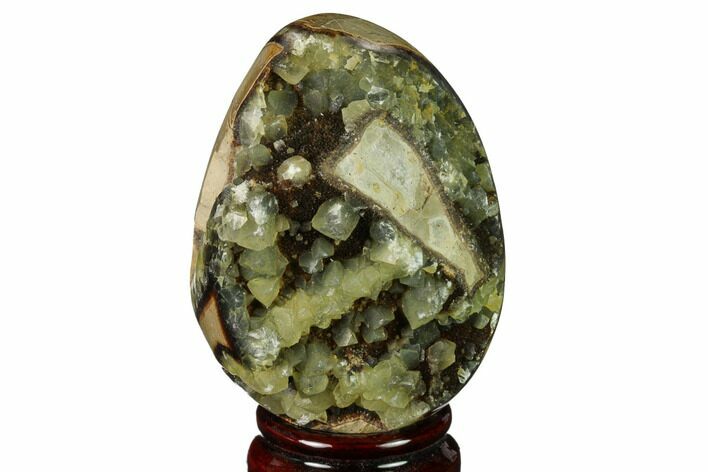 Septarian Dragon Egg Geode - Black & Yellow Crystals #172784